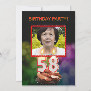 Add a picture, 58th Birthday party Invitation