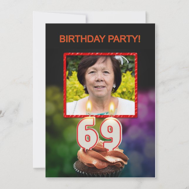 Add a picture, 69th Birthday party Invitation (Front)