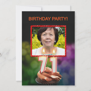 Add a picture, 71st Birthday party Invitation
