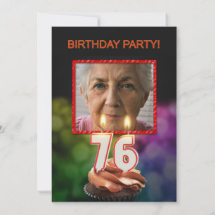 Add a picture, 76th Birthday party Invitation
