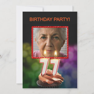 Add a picture, 77th Birthday party Invitation