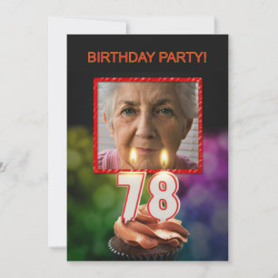 Add a picture, 78th Birthday party Invitation