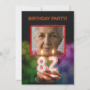 Add a picture, 82nd Birthday party Invitation