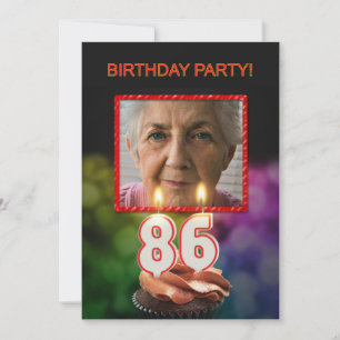 Add a picture, 86th Birthday party Invitation