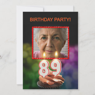 Add a picture, 89th Birthday party Invitation