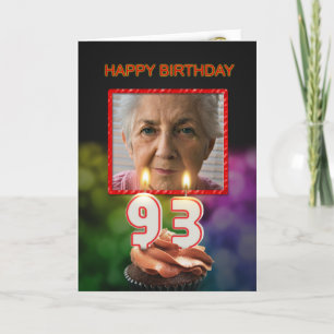 Add a picture, 93rd Birthday card with Candles
