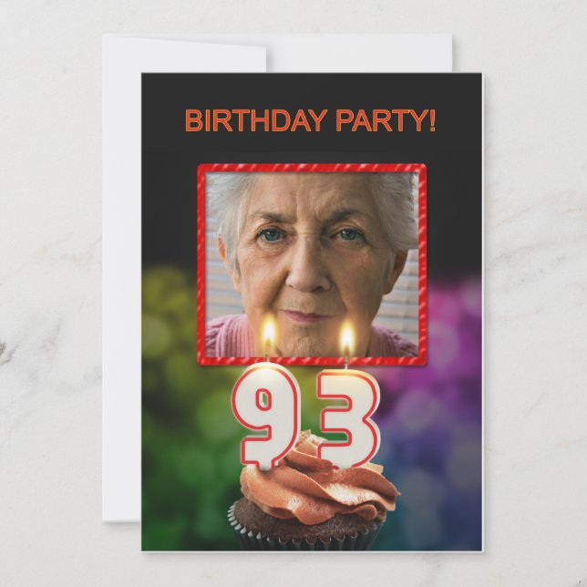 Add a picture, 93rd Birthday party Invitation (Front)