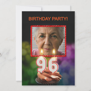 Add a picture, 96th Birthday party Invitation