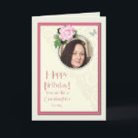Add a picture, like a granddaughter, birthday card<br><div class="desc">A beautiful birthday day card that you can make extra special by adding a picture. A pink rose and jewelled frame for you to personalise. A card for a special person. A lovely verse inside completes this birthday card to say to someone 'You are like a granddaughter to me".</div>