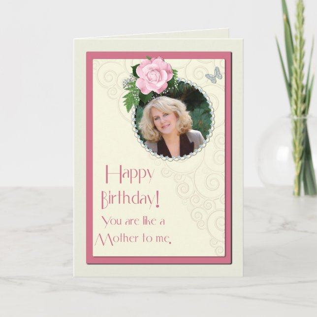 Add a picture, like a Mother to me, birthday Card (Front)