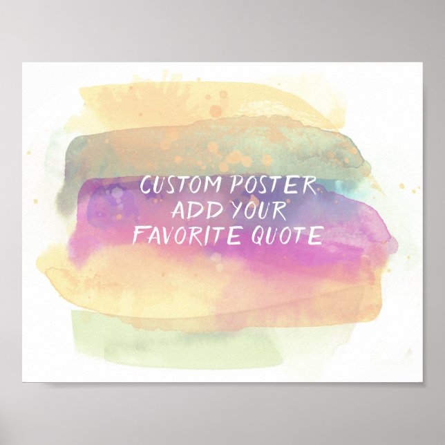 add a quote colorful watercolor stripes background poster (Front)