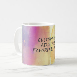 add a quote colourful watercolor stripes abstract coffee mug
