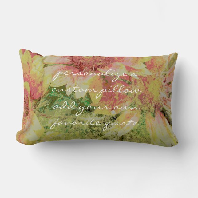 add a quote pillow shabby chic faded flowers (Front)