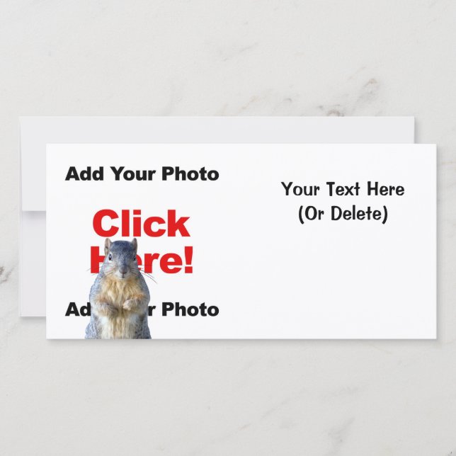 Add A Squirrel Custom Photo Card (Front)