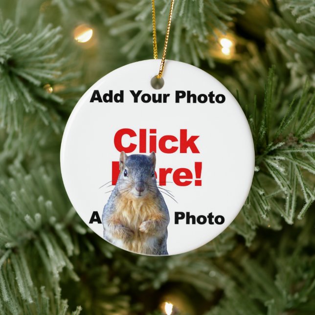 Add A Squirrel Custom Photobomb Add Photo Ceramic  Ceramic Tree Decoration (Tree)