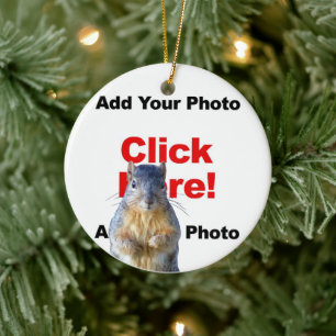 Add A Squirrel Custom Photobomb Add Photo Ceramic  Tree Decoration