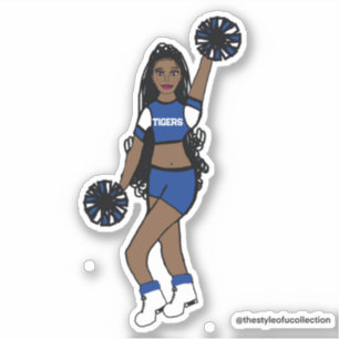 Add a Team Cheer Stickers Blue /White/ Black