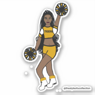 Add a Team Cheer Stickers Yellow /White/ Black