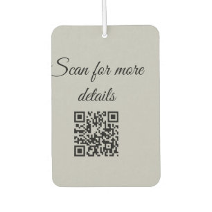 add and scan q r code here add text name here car air freshener