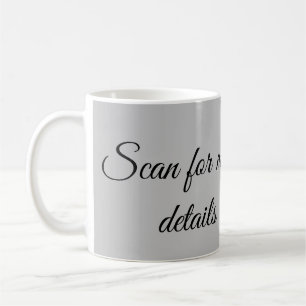 add and scan q r code here add text name here coffee mug