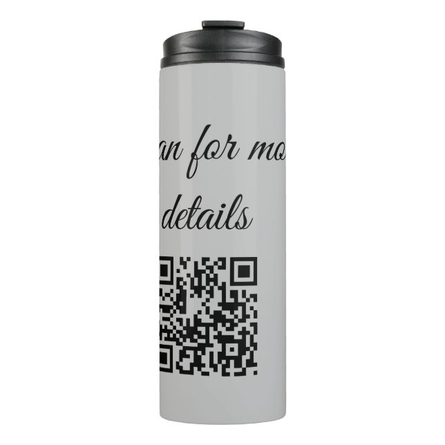 add and scan q r code here add text name here thermal tumbler (Front)