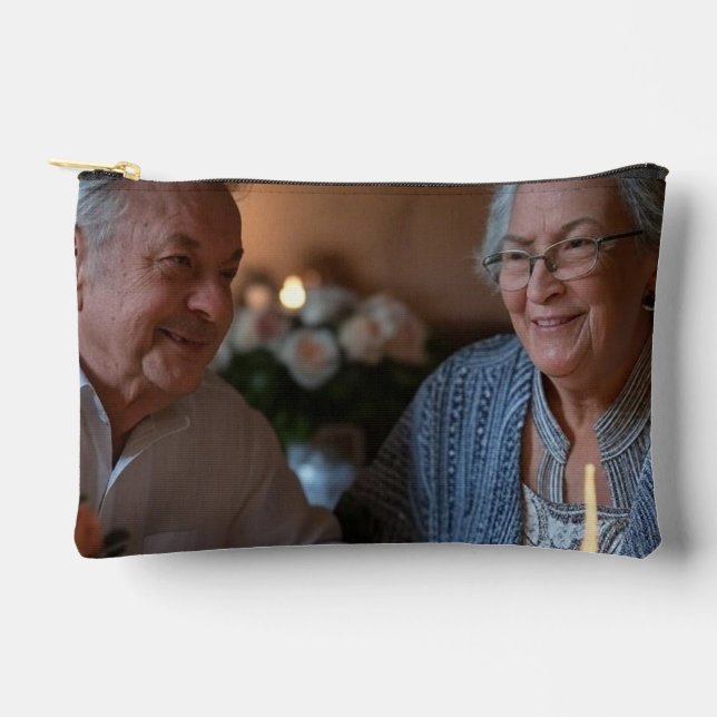 Add Anniversary Photo Customise Accessory Pouch (Front)