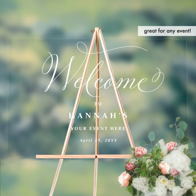 Add Any Event, Elegant Welcome Acrylic Sign (Creator Uploaded)
