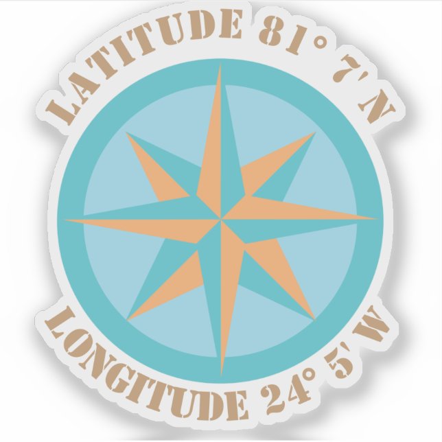 Add any Latitude Longitude Compass Rose Navigation (Front)