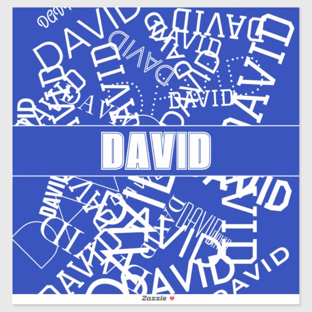 Add any name, name collage In blue & white (Sheet)