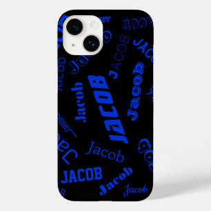 Add Any Name or Word Blue & Black Case-Mate iPhone 14 Case