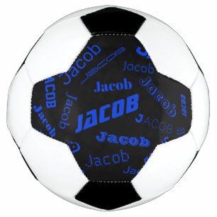 Add Any Name or Word Blue & Black Football
