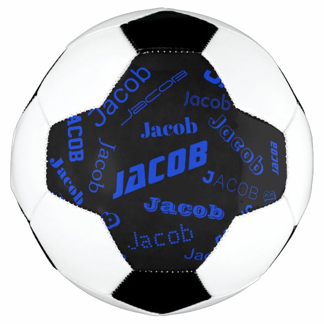 Add Any Name or Word | Blue & Black Football (Front)