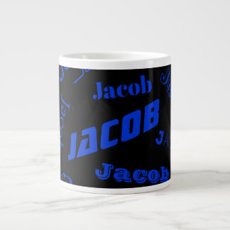 Add Any Name or Word | Blue & Black Large Coffee Mug