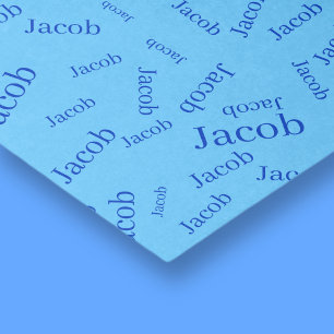 Add Any Name or Word   Blue & Sky Blue Tissue Paper