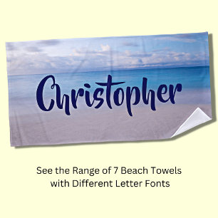 Add Any Name to this Beach Background  Beach Towel