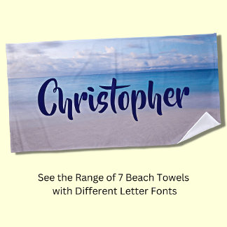 Add Any Name to this Beach Background  Beach Towel