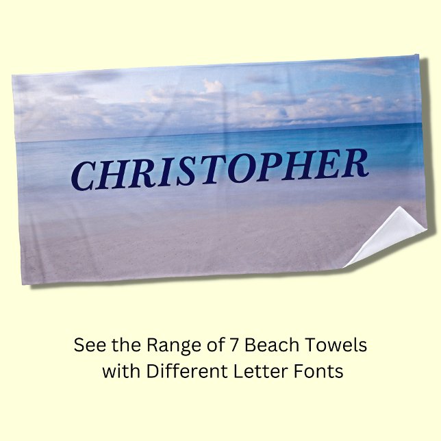 Add Any Name to this Beach Background  Beach Towel (Creator Uploaded)