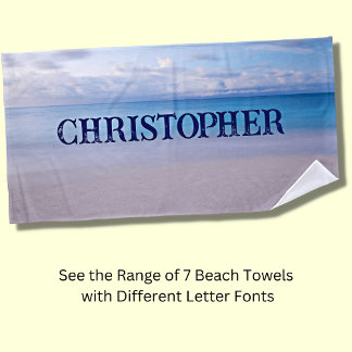 Add Any Name to this Beach Background  Beach Towel