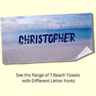 Add Any Name to this Beach Background Beach Towel