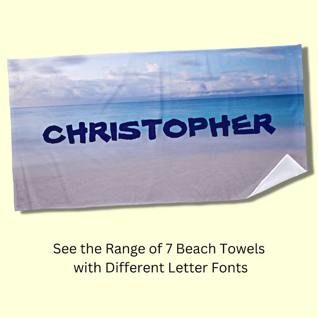 Add Any Name to this Beach Background  Beach Towel (Creator Uploaded)