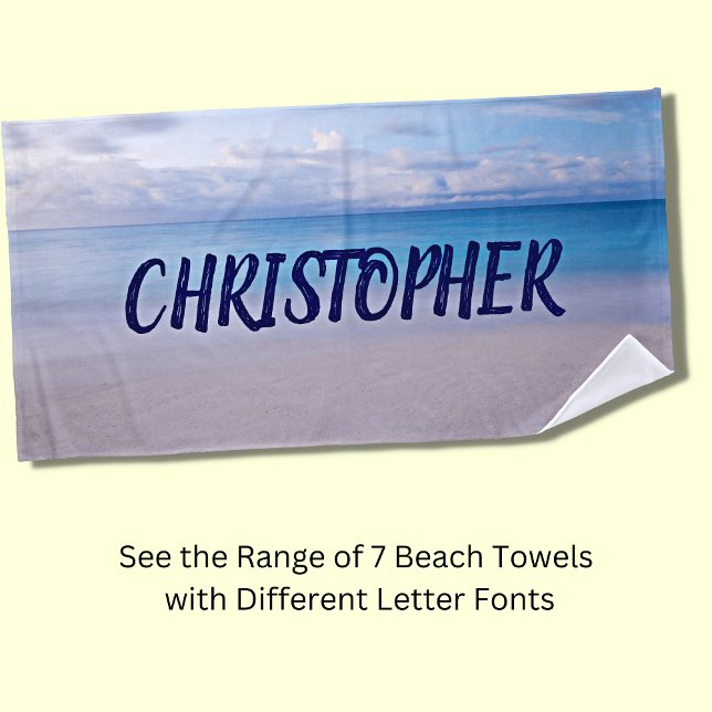Add Any Name to this Beach Background  Beach Towel (Creator Uploaded)