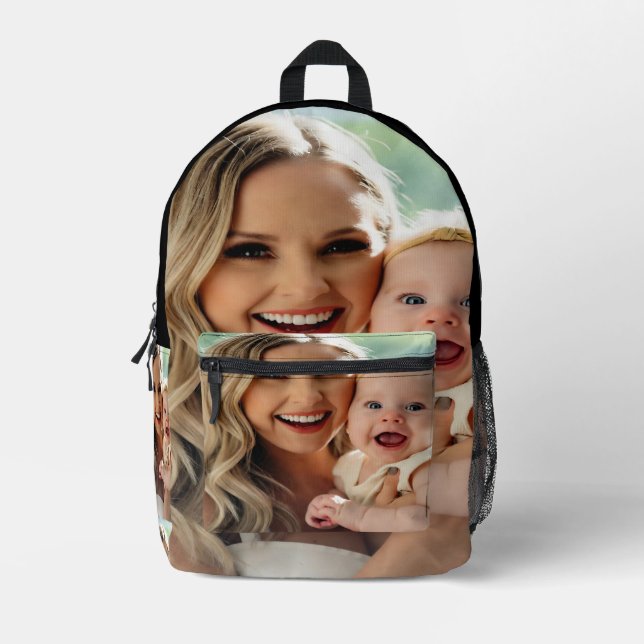 Add Baby Photo Personalize Customize Printed Backpack (Front)