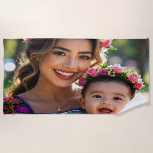 Add Beautiful Baby Photo Personalize Beach Towel