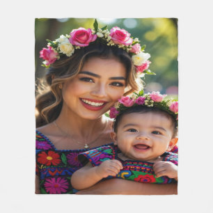 Add Beautiful Baby Photo Personalize Fleece Blanket
