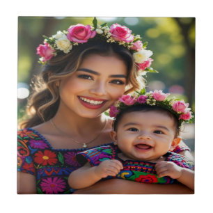 Add Beautiful Baby Photo Personalize Tile