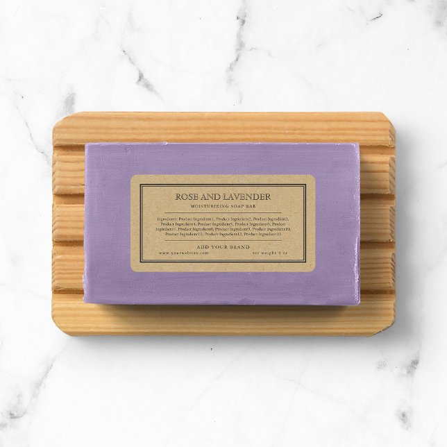 Add Brand Classic Grey Border Ingredients Kraft Label (Creator Uploaded)