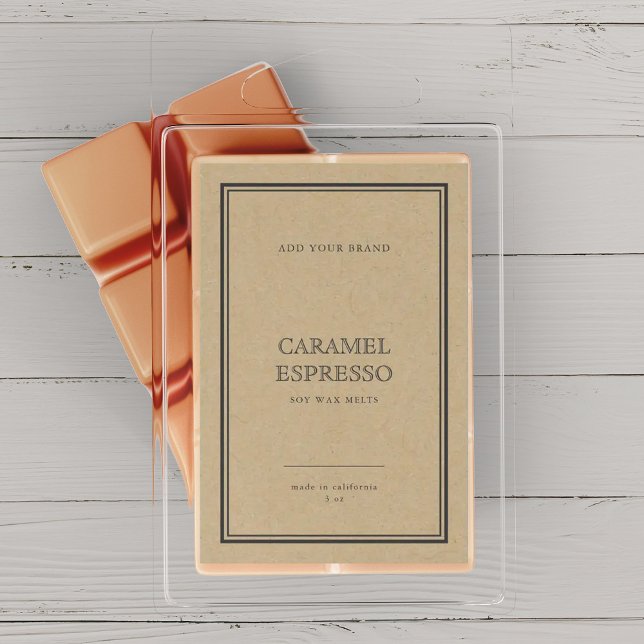 Add Brand Classic Grey Border Kraft Product Label (Creator Uploaded)