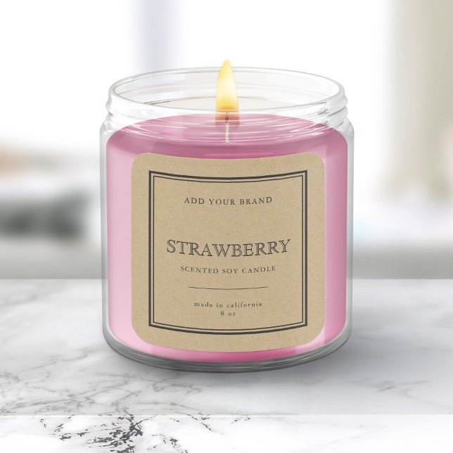 Add Brand Classic Grey Border Kraft Product Label (Creator Uploaded)