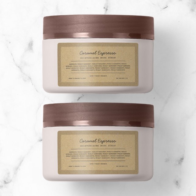 Add Brand Gray Script Lines Ingredients List Kraft Label (Creator Uploaded)