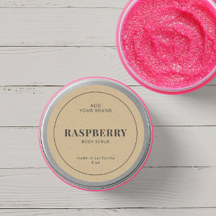 Add Brand Grey Border Rustic Kraft Product Label